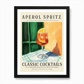 Aperol Spritz Cocktail Recipe Vintage Kitchen Illustration Art Print