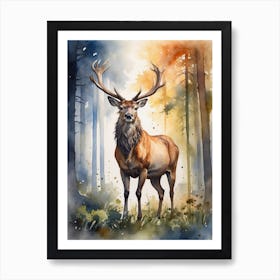 Deer In The Woods Art Print