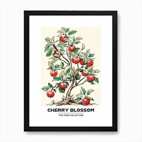 Cherry Blossom Tree Storybook Illustration 1 Poster Art Print