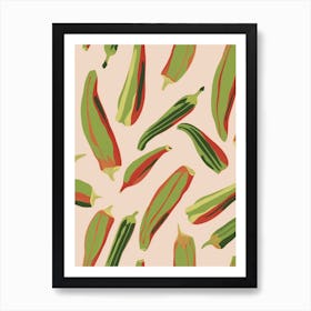 Okra Abstract Pattern 1 Art Print