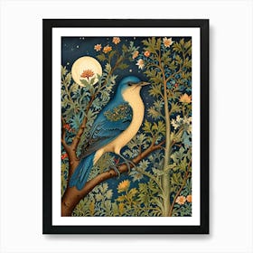 William Morris Bluebird At Night Art Print