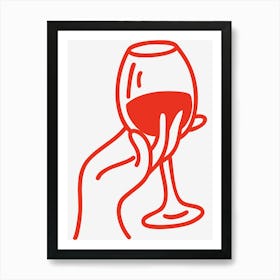 Wine in Hand Art Print