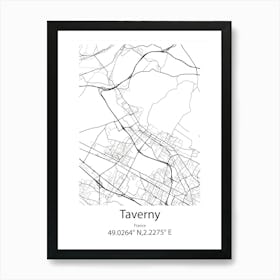 Taverny,France Minimalist Map Poster