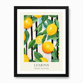 Marche Aux Fruits Lemons Fruit Summer Illustration 3 Art Print