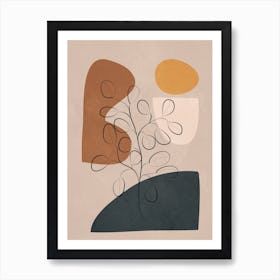 Abstract Minimal Plant 1 Art Print