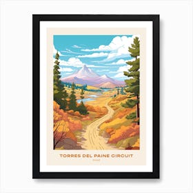 Torres Del Paine Circuit Chile 7 Hike Poster Art Print