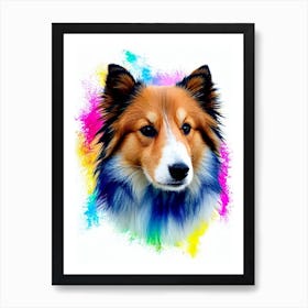 Shetland Sheepdog Rainbow Oil Painting Dog Art Print