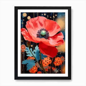Surreal Florals Poppy 2 Flower Painting Art Print