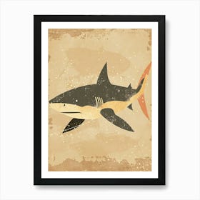 Cute Muted Pastel Shark Art Print