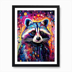 A Honduran Raccoon Vibrant Paint Splash 3 Art Print