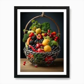 Basket Of Fruits Art Print