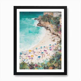 Aerial View Of A Beach In Tropea Summer Illustration 4 Art Print