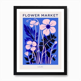 Blue Flower Market Poster Lilac 1 Art Print