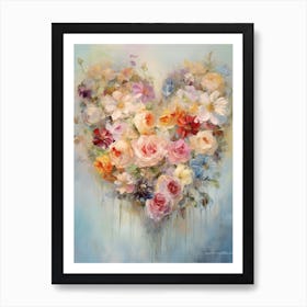 Roses In Heart Formation 3 Art Print