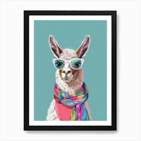 Llama In Sunglasses Art Print