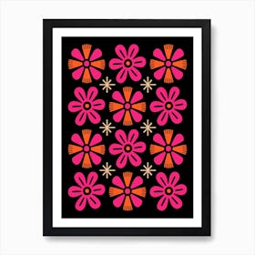 Retro Floral Composition Art Print