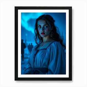 Medival Beauty In Blue - Diverse Art Illustration 13 Art Print