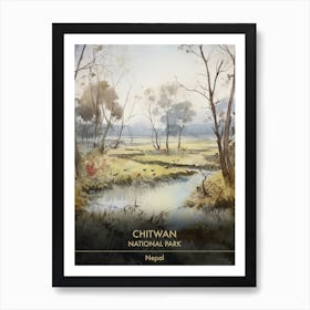 Chitwan National Park Nepal Watercolour 2 Art Print