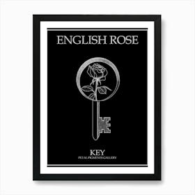 English Rose Key Line Drawing 1 Poster Inverted Art Print