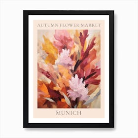 Autumn Flower Market Poster Munich Art Print