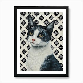 Cat Tile Portrait Art Print