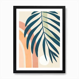 Earthy Tropical Foliage Blue 3 Art Print