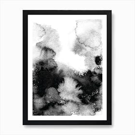 Majestic Monochrome Watercolour 12 Art Print