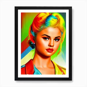 Selena Gomez Colourful Pop Movies Art Movies Art Print