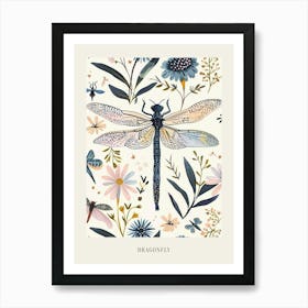Colourful Insect Illustration Dragonfly 11 Poster Art Print