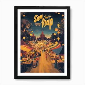 Aihrgdesign A 1970s Inspired Travel Poster For Siem Reap 1 Art Print