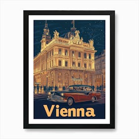 Aihrgdesign A Retro Travel Poster For Vienna 4 Art Print