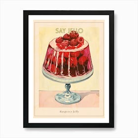 Rasperry Jelly Retro Illustration Poster Art Print