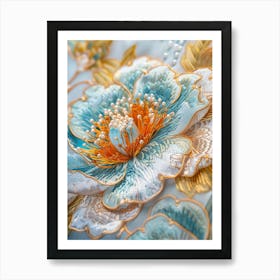 Embroidered Flower 2 Art Print