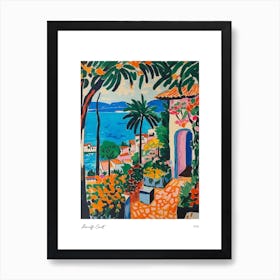 Amalfi Coast Matisse Style, Italy 5 Watercolour Travel Poster Art Print