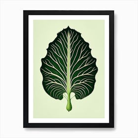 Radish Leaf Vintage Botanical 3 Art Print