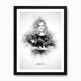 Adele Rapper Sketch Art Print
