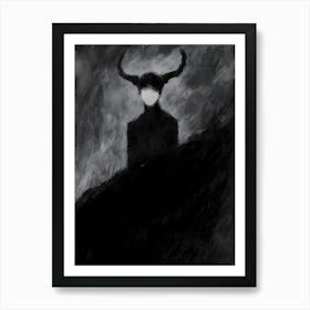 Dark Gothic Devil With Horns Art Print