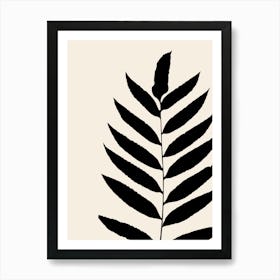 Fern Leaf in Black, Farmhouse Botanical Art Print