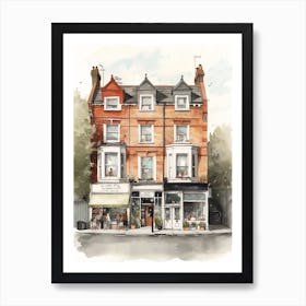 Homerton London Neighborhood, Watercolour 3 Art Print