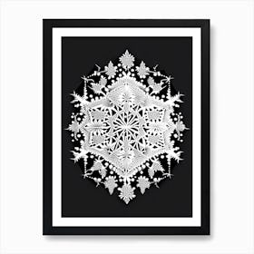 Diamond Dust, Snowflakes, William Morris Inspired 1 Art Print