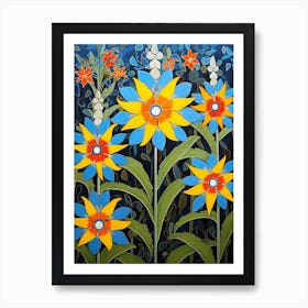 Flower Motif Painting Lobelia 2 Art Print