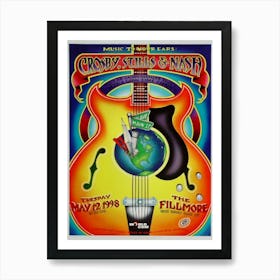 Crosby, Stills & Nash Fillmore 1998 Mini Concert Poster Art Print