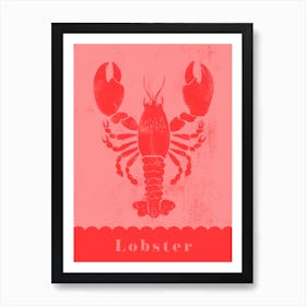 Lobster In Red And Pink Art Print