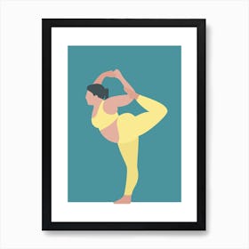 Young woman yoga stretch art print Art Print