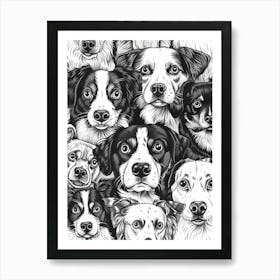 Perfectly Repeatable Artwork With Cute Dog Faces 41 Art Print