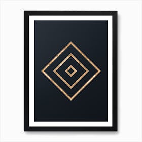 Abstract Geometric Gold Glyph on Dark Teal n.0140 Art Print