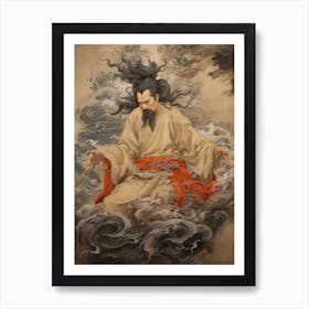 Japanese Fjin Wind God Illustration 5 Art Print