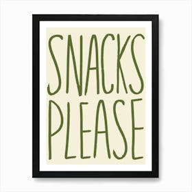 Snacks Please Green Art Print