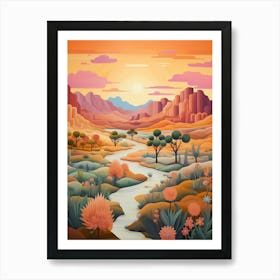 Cactus And Desert Painting 4 Art Print