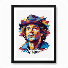 Jason Mraz 02 Portrait Music Icon Style WPAP Pop Art Art Print